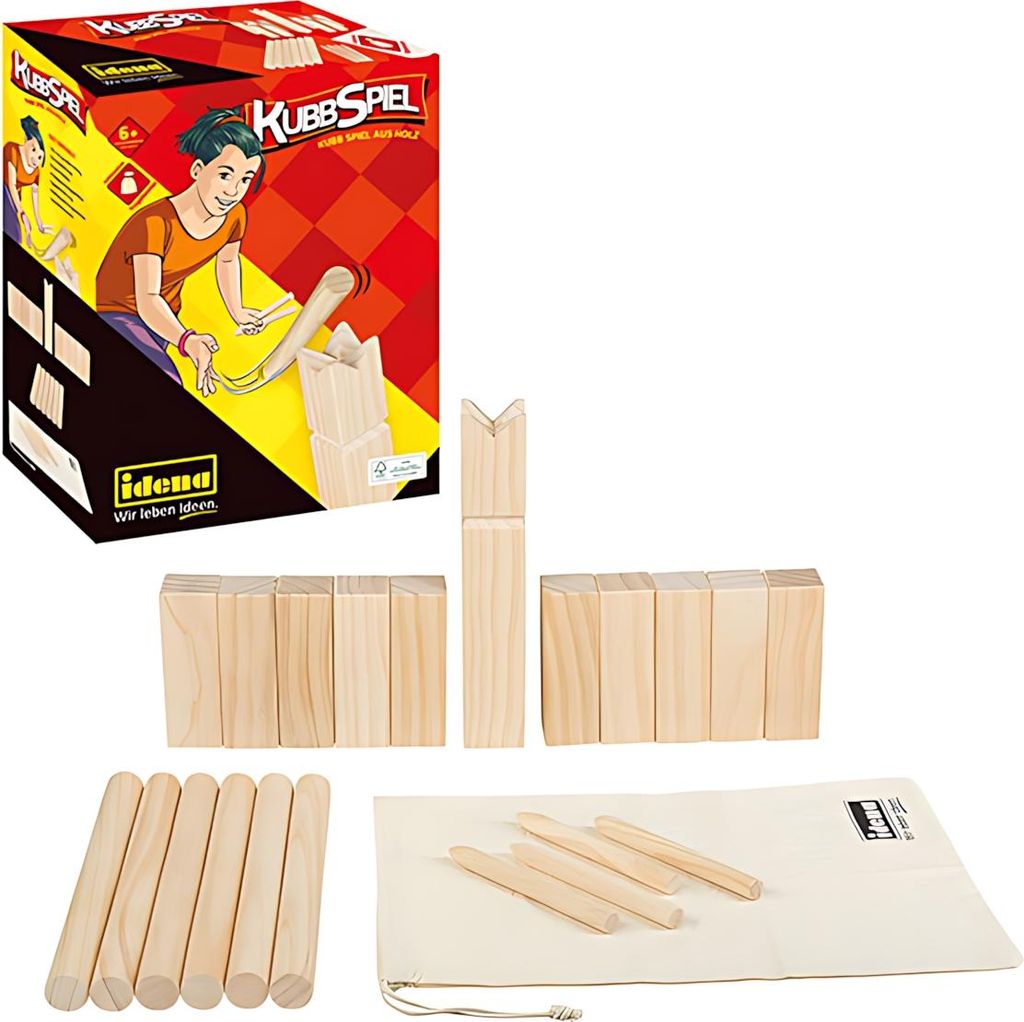 Nordmann Spiel 21 Teile, Inhalt: 1 König, 10 Kubbs, 6 Produktbild 