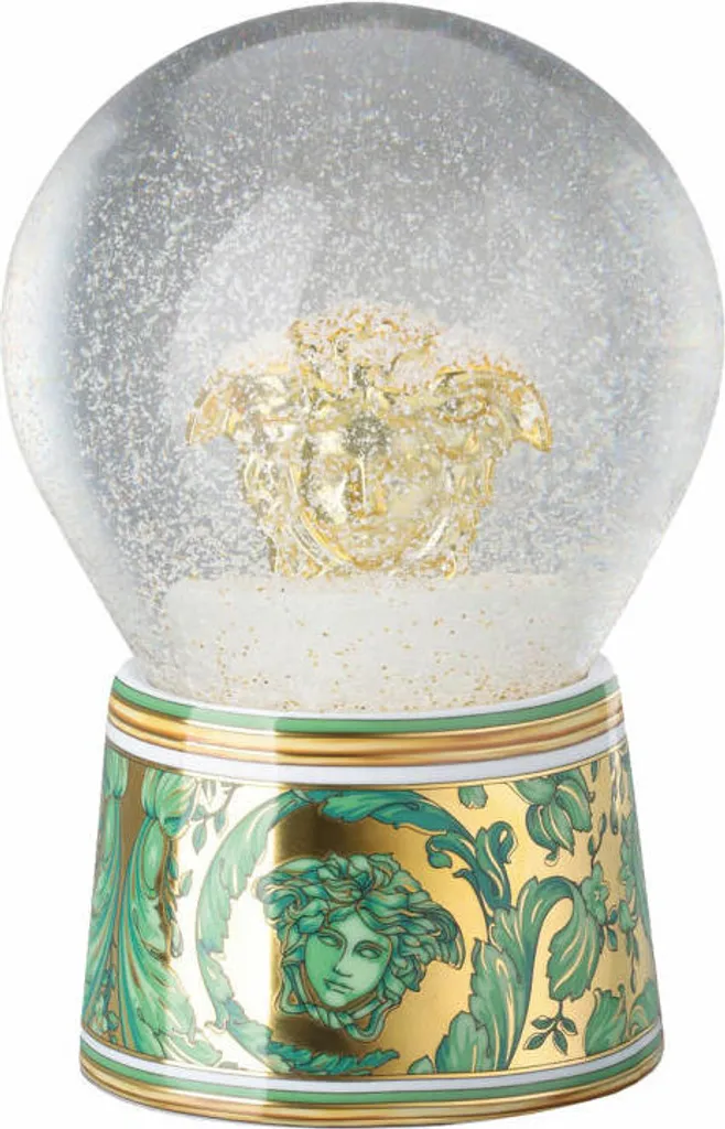 Boule à neige Versace Medusa Garland en porcelaine et verre vert 12 cm