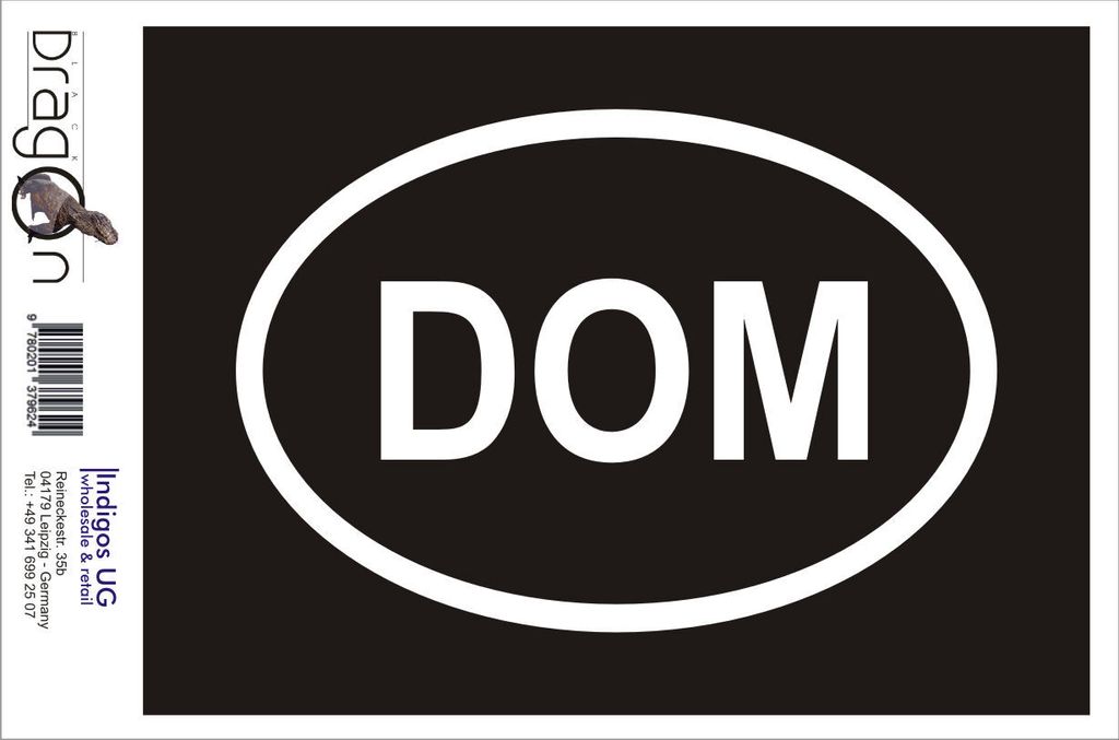 Aufkleber / Autoaufkleber - JDM / Die cut / Auto / OEM - Dominikanische Republik DOM - 160x110mm pink - Heckscheibe / Heckscheibenaufkleber