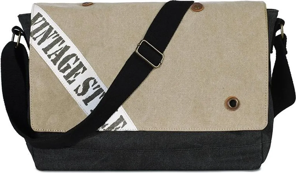Sac Bandoulière Travail et Études en Toile - Format A4 Pratique Noir