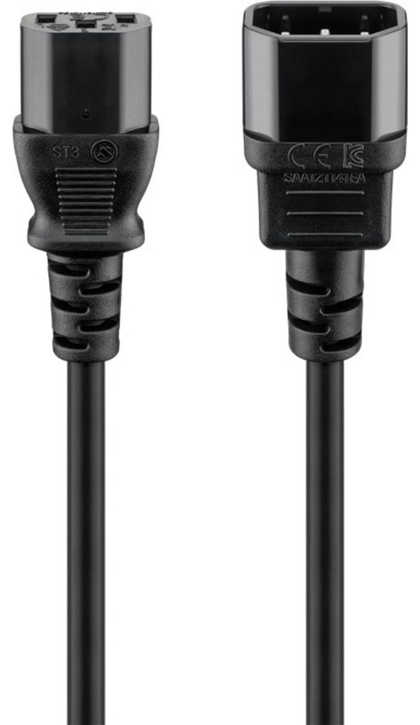 Rallonge Goobay avec prise C13 et fiche C14, 3 m, noir Image du produit 