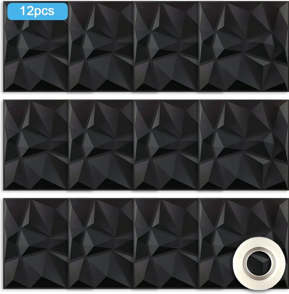 Panneau mural 3D PVC : rénovez vos murs facilement - Motif diamant 12x12