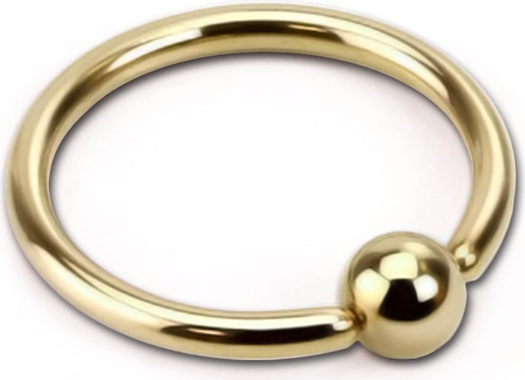 viva-adorno 1,2 x 8 x 3mm Piercing BCR Ball Closure Ring Lippenring Klemmring Edelstahl in verschiedenen Farben und Größen Z53,gold