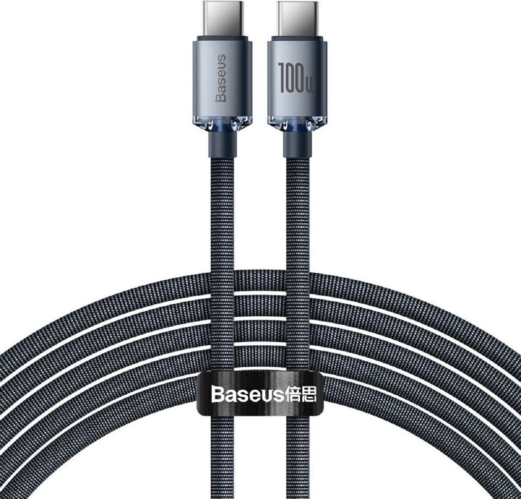 Baseus Crystal Shine Series Kabel USB-Kabel fr schnelles Aufladen und Datenbertragung USB Typ C - USB Typ C 100W 2m schwarz (CAJY000701)