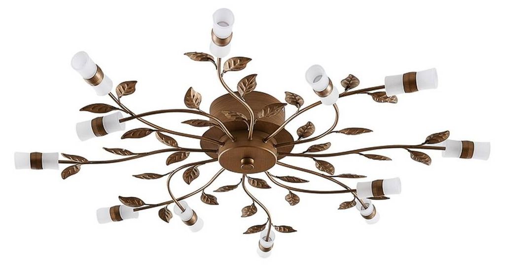 Lindby LED-Deckenleuchte Bentas, bronze, Metall, Ø 80cm
