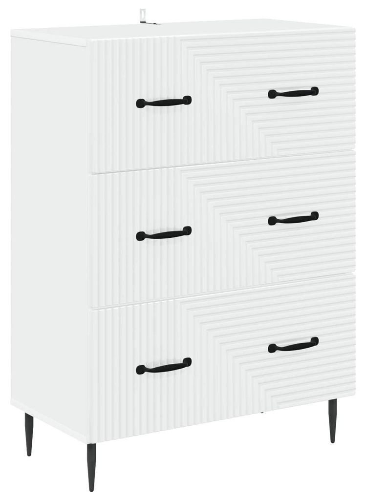 Schubladenschrank Weiß 66 x 34,5 x 89,5 cm Holzwerkstoff