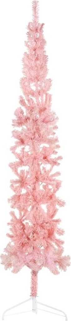 Künstlicher Halb-Weihnachtsbaum mit Ständer Schlank Rosa 210 cm