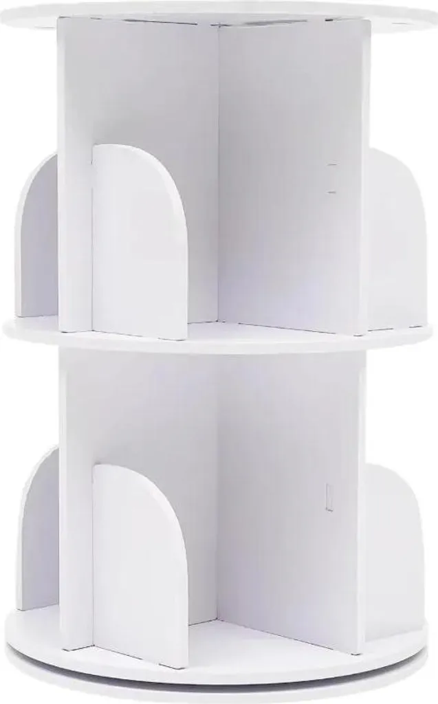 Étagère pivotante 360° en acier et PVC blanc - Supporte jusqu'à 50kg