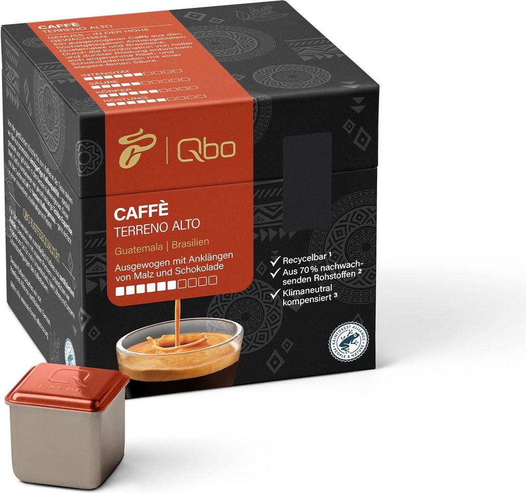 Tchibo Qbo Caffè Terreno Alto Premium Kaffeekapseln, 27 Stück (Caffè, Intensität 6/10, ausgewogen und malzig), nachhaltig, aus 70% nachwachsend...