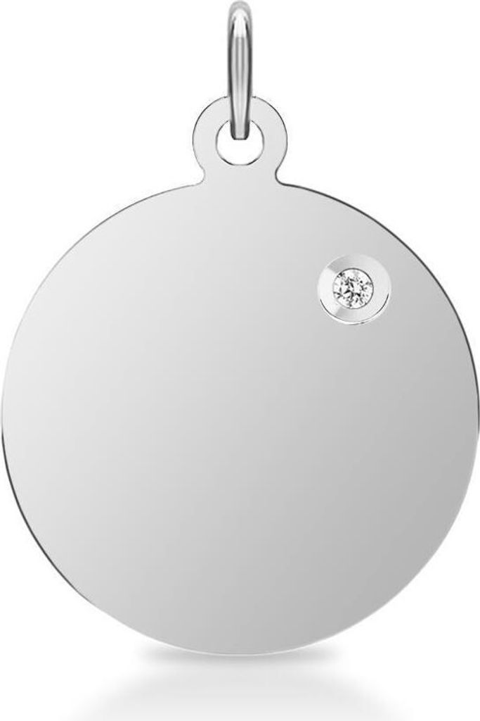 Silber Anhänger Rund mit Brillantschliff-Diamant ca. 0,01 ct. SI G