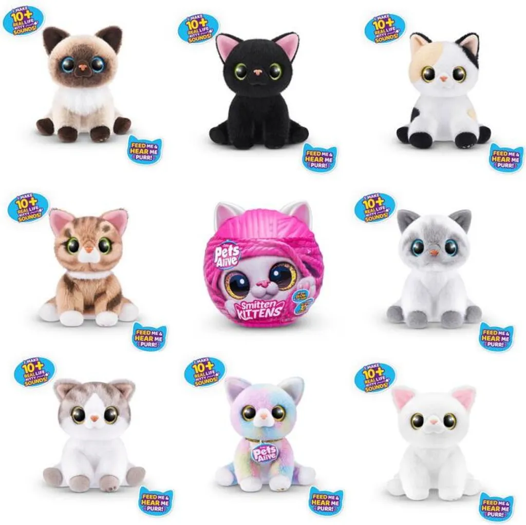 Jouet Interactif Bébé Chat Zuru Smitten Kittens S1 pour Enfant dès 3 Ans