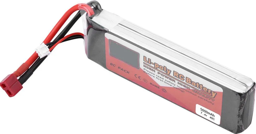 Batterie LiPo 2S 7.4V 5000mAh 40C pour Voiture RC et Bateau Radiocommandé