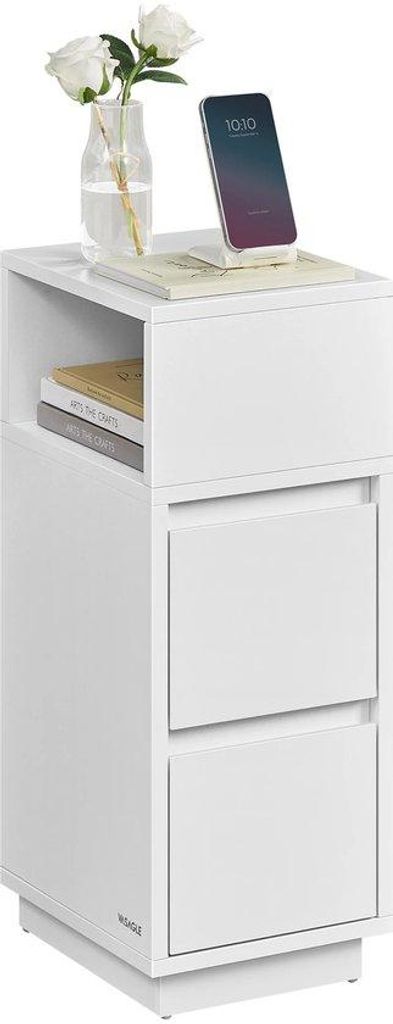 Nachtisch - Kleine Schreibtisch - Schmal - Für Kleine Räume - 3 Schubladen - Weiss