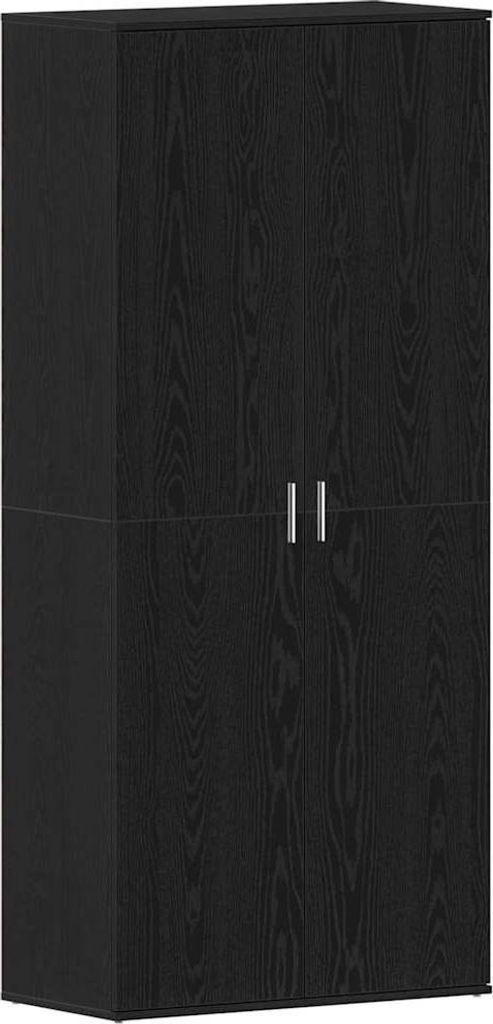 Schuhschrank mit Regal Schwarz Eichen-Optik 80 x 39 x 178 cm
