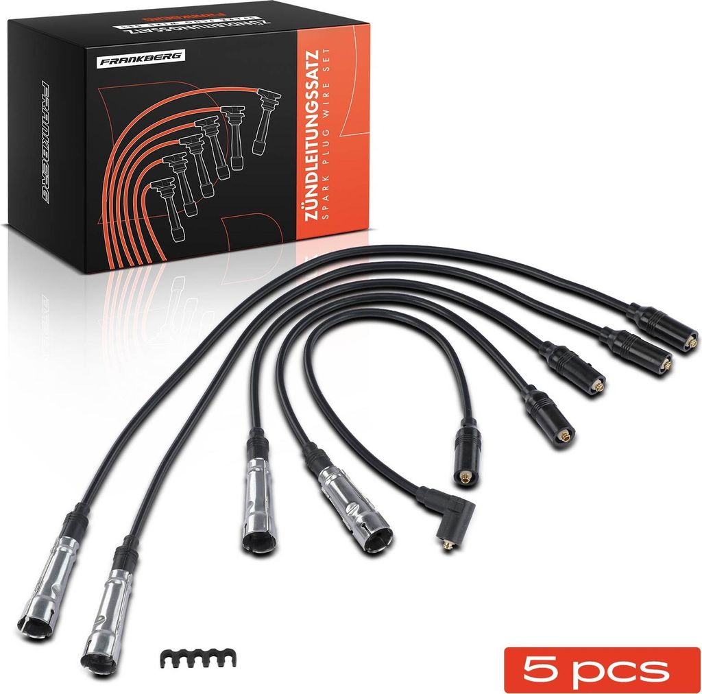Frankberg 5x Zündleitungssatz Zündkabel für VW Golf II III Vento Skoda Octavia I 1.4L-1.8L
