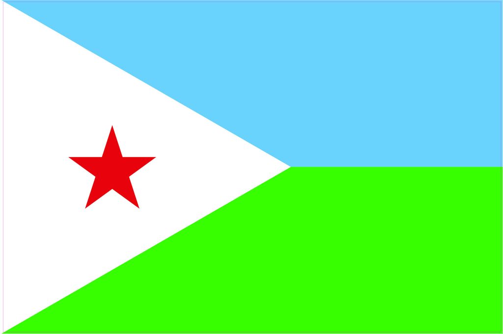 Kiwistar WANDTATTOO Sticker Fahne Flagge Aufkleber Dschibuti 80 x 53cm - Dekoration für Kinderzimmer Schlafzimmer Wohnzimmer Küche Badezimmer