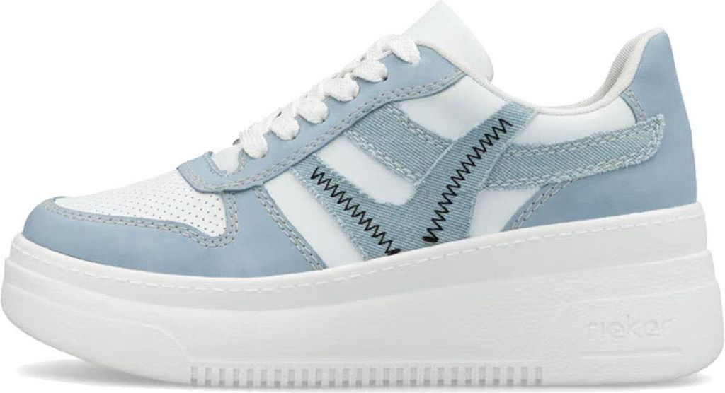 Rieker Damen Schnürschuhe 30345-38, 30345-39, 30345-40, 30345-41, 30345-42 RIE-M7815 aqua/weiss/sky 40