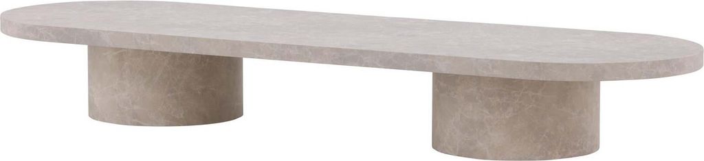 FURNLUX Couchtisch Narvik Marmor Grau 60cm / Hauptfarbe: Grau / Abmessungen: 60 x 190 x 25 cm
