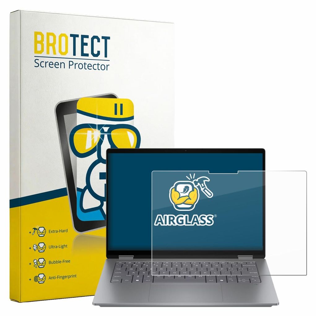 BROTECT Schutzglas für HP OmniBook X Flip 14 Schutzfolie Panzer Folie Glas Display Schutz klar