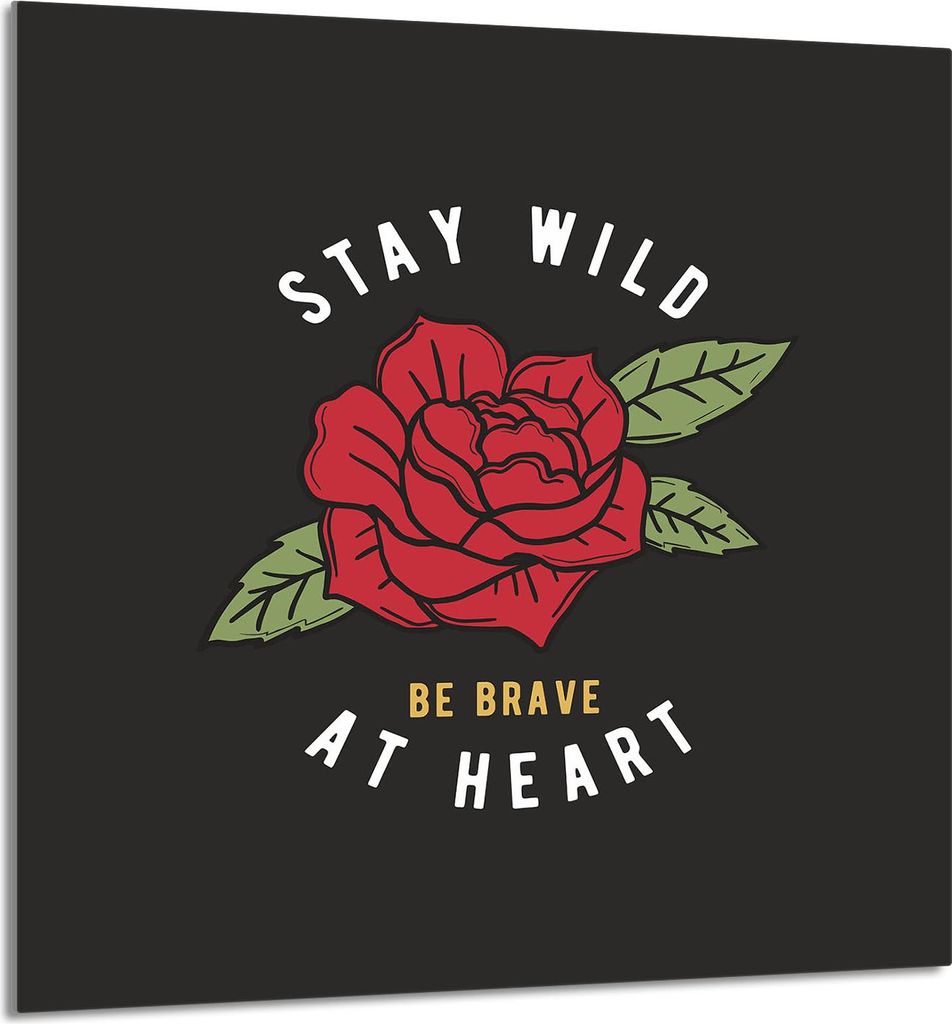 GLASPLATTE FÜR KÜCHE 60x65 Rose