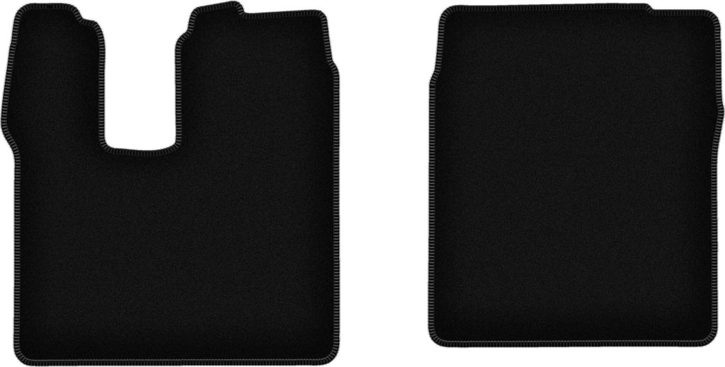 Wielganizator Velours-Autoteppiche vorne – passend für MAN TGL (Lkw, Bj. 2005-) – schwarz, passgenau, mit Befestigungen set 2 Stk.
