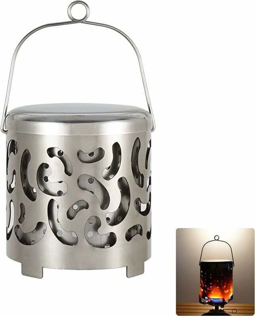 Camping-Gasheizung, Campingkocherdeckel, tragbarer Mini-Campingkocher, Gas-Edelstahl-Heizkoch-Booster-Herd für Outdoor-Camping und Wohnmobilreisen