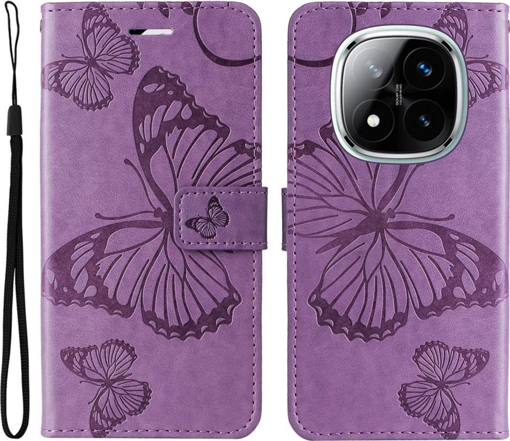 Xiaomi Redmi Note 14 Pro 5G / Pro+ / Poco X7 Hülle - Coverup Schmetterlinge Klapphülle - Lila