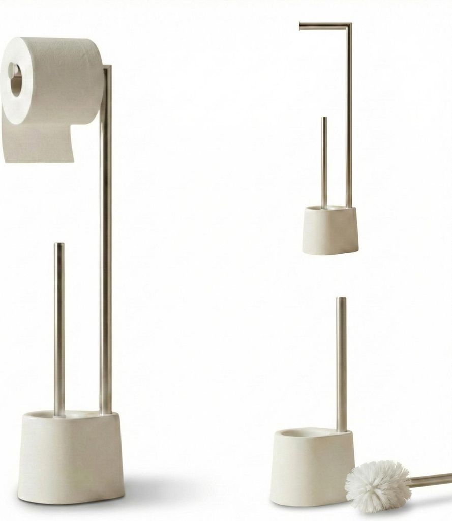 Portarotolo e scopino STILK, bianco, 63 cm Immagine del prodotto 