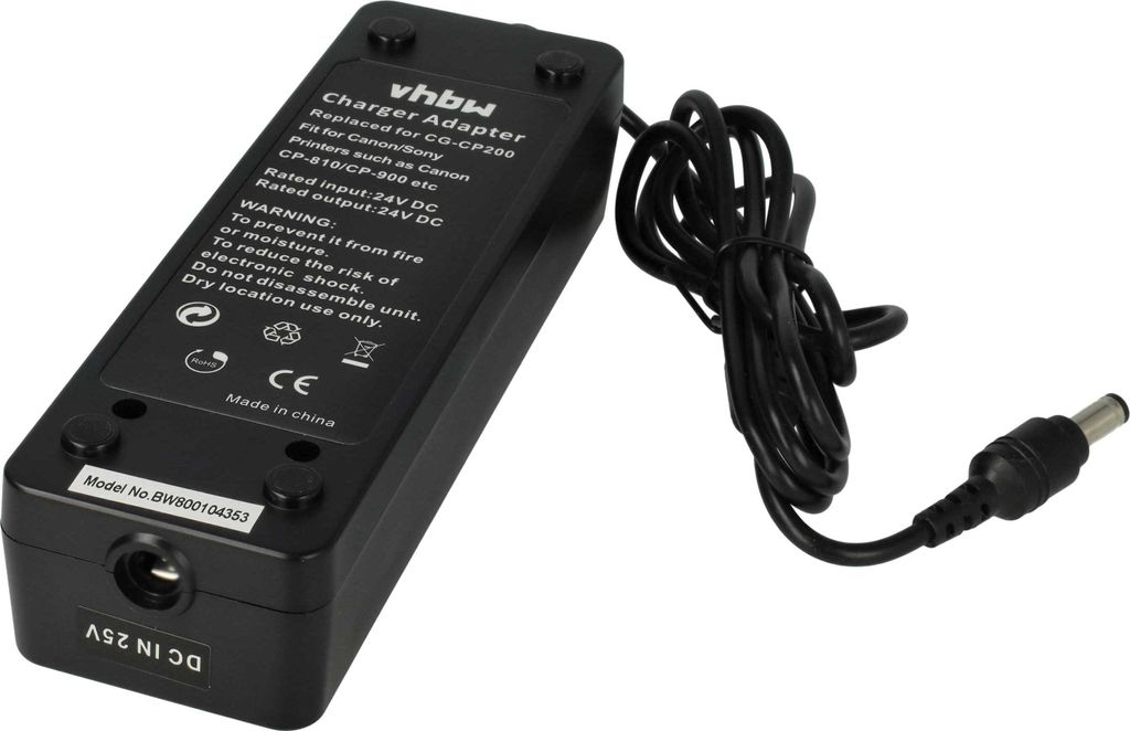 vhbw Akku-Ladegerät kompatibel mit Canon Selphy CP-900, CP900 Drucker - Akku-Adapter für Fotodrucker