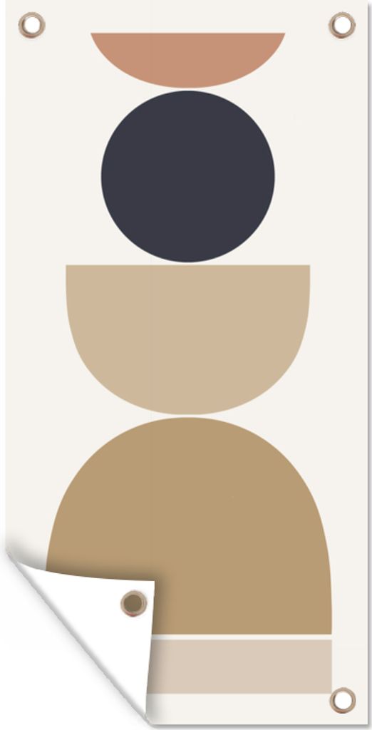 MuchoWow 30x60 cm Outdoor-Poster Gartendeko Sichtschutz Garten Poster für den Garten Kreis - Geometrische Figuren - Abstrakt