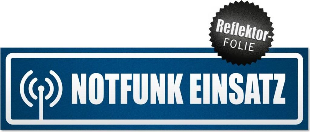 Notfunk Einsatz Piktogramm invertiert Magnetschild Schild magnetisch