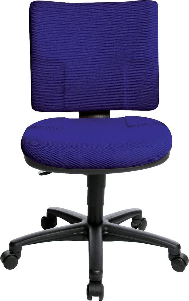 Bürodrehstuhl U50 ohne Armlehnen - blau Sicherheitsdoppelrollen für alle Böden.
