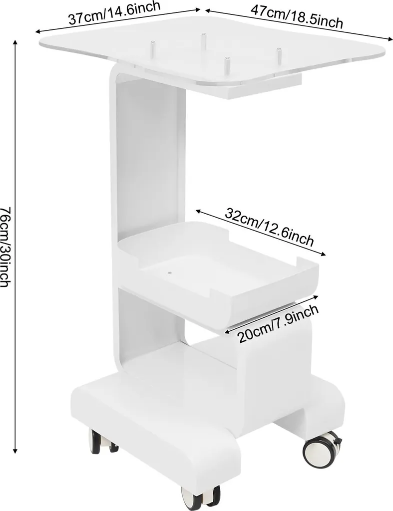 Organisation de matériel pour esthétique, chariot mobile large volume