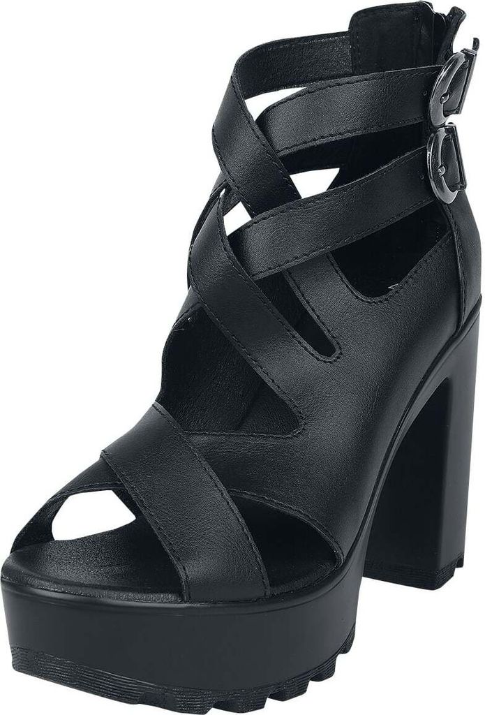Black Premium by EMP Damen schwarze High Heels mit Riemen EU38