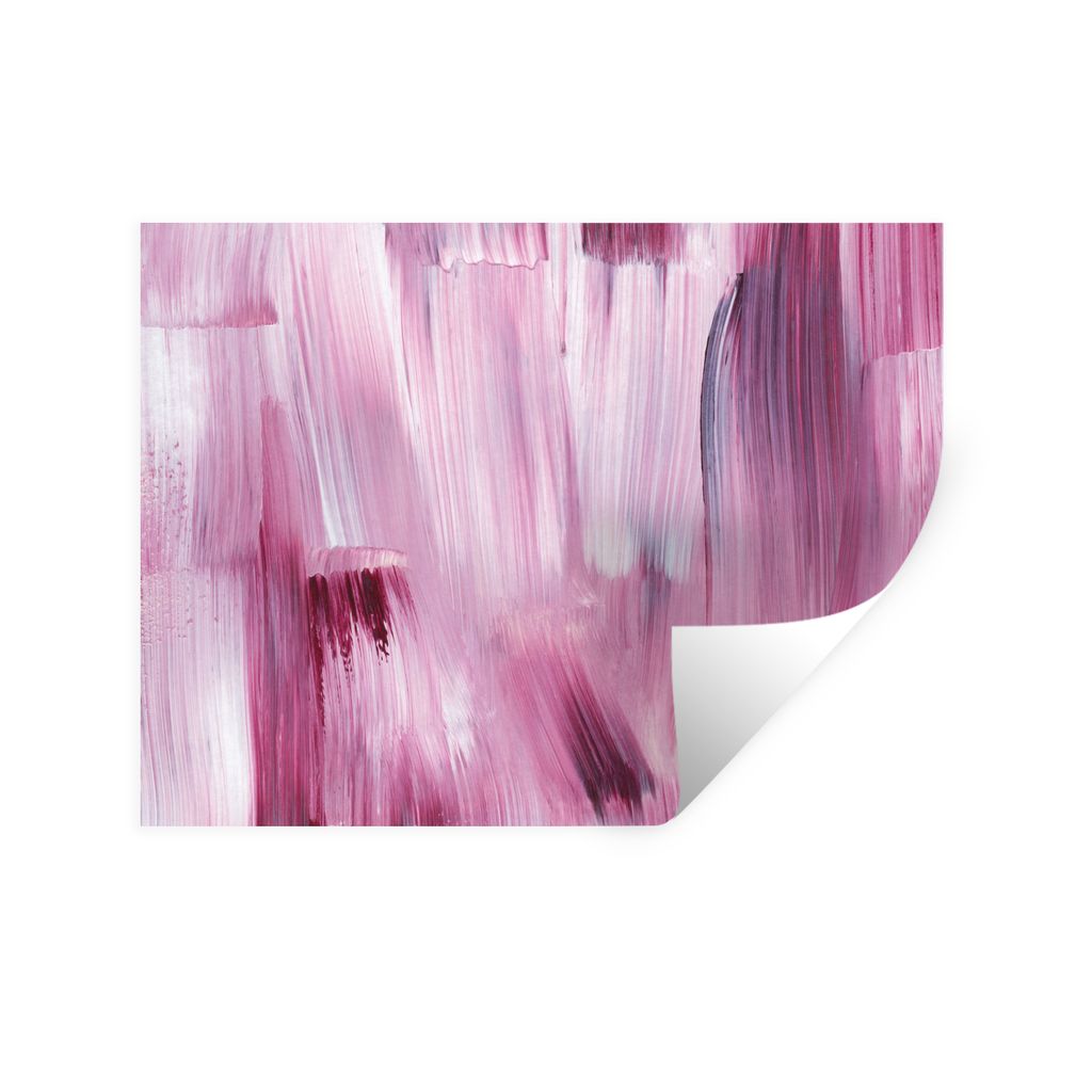 MuchoWow Wandtattoo Wandsticker Wandaufkleber Farben - Farbe - Rosa 40x30 cm Selbstklebend und Repositionierbar - Faltenfrei
