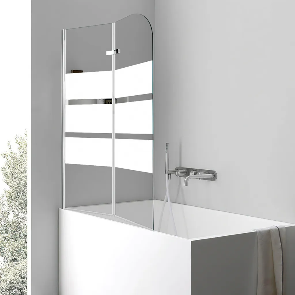 TolleTour cabina doccia 100x140cm schermo pieghevole per vasca da bagno Schermo doccia in vetro 6mm NANO Easy Clean