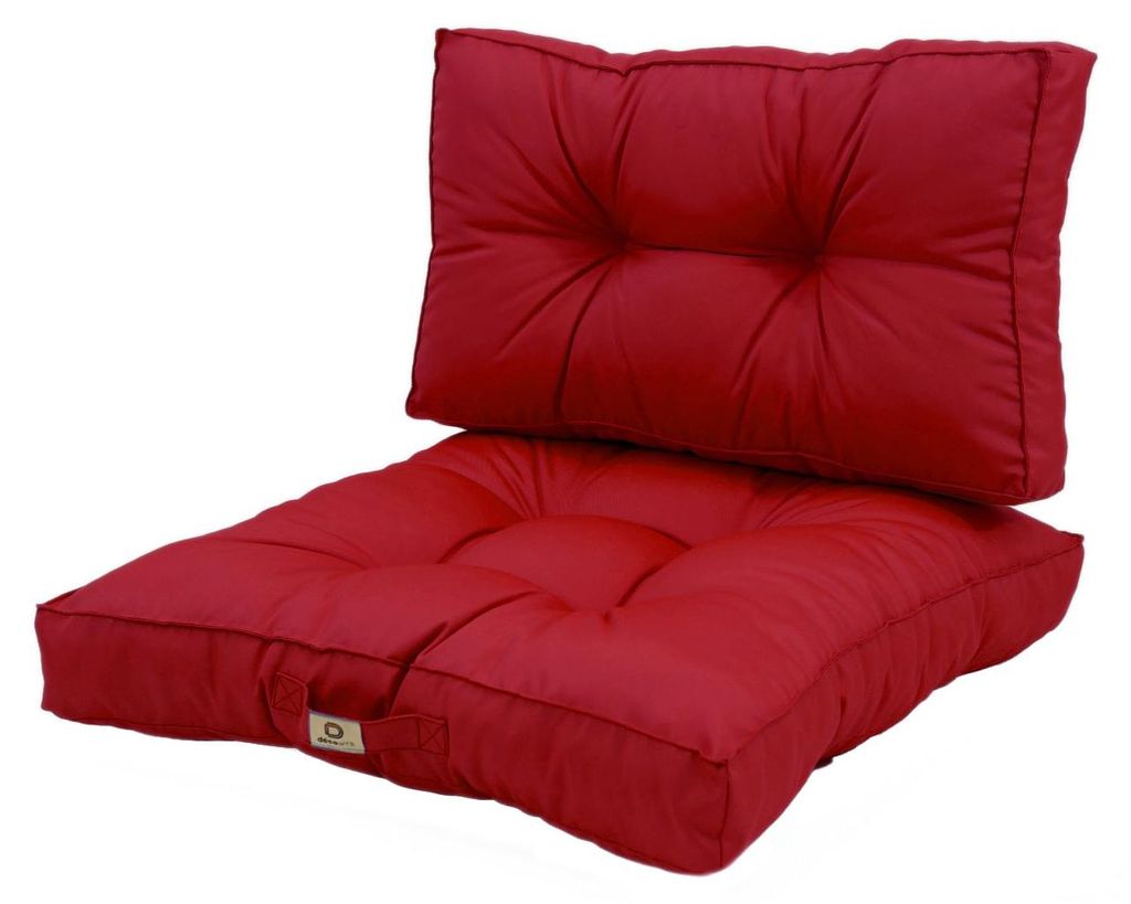 Kissen für Gartensalon gesteppt 50x50cm Rot