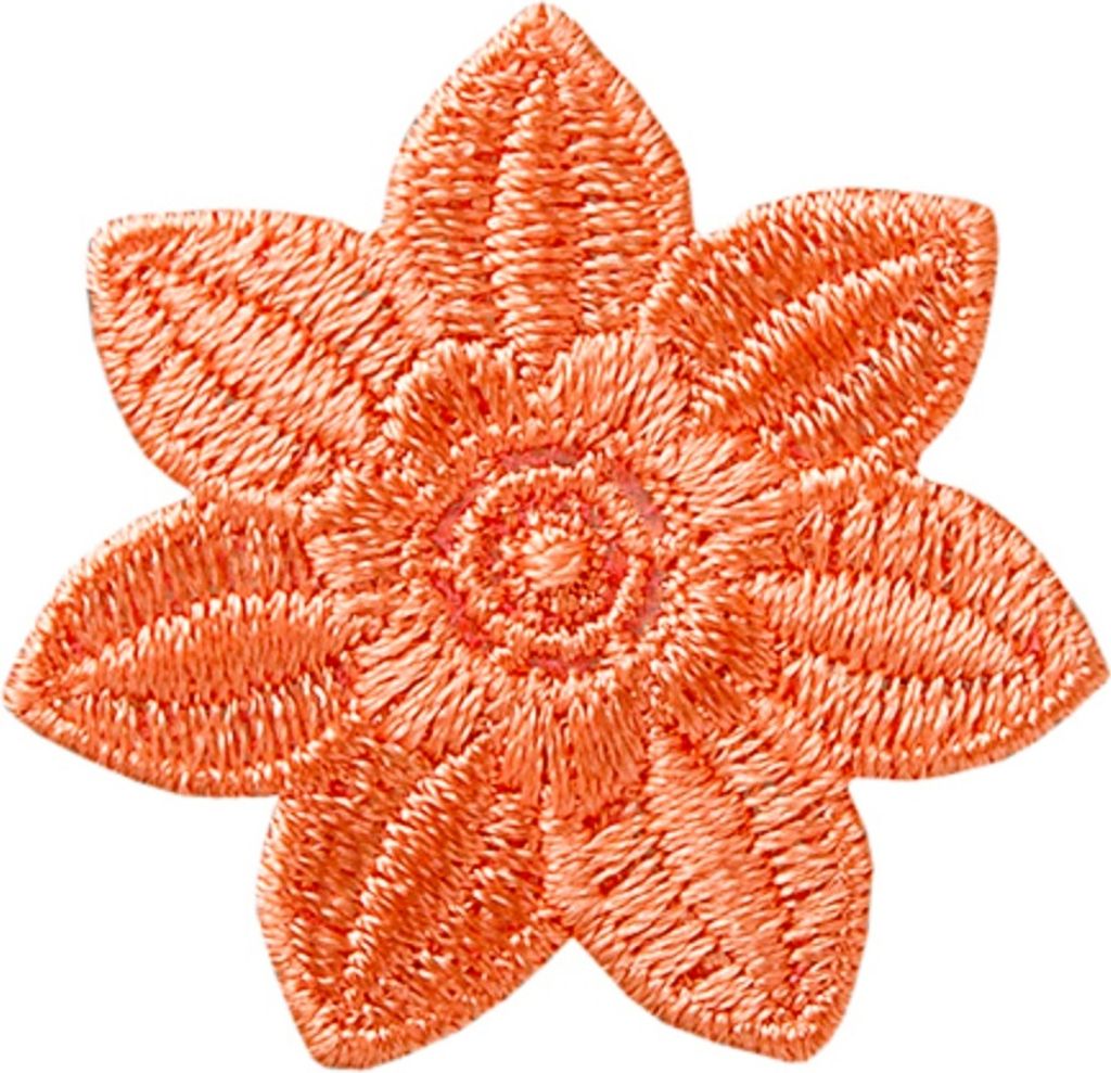 Mono Quick 0412x Blume, Bügelbild, Patch, schwarz weiß hellblau lachs gelb grau - 3,7 cm : 04126 - lachs Farbe: 04126 - lachs