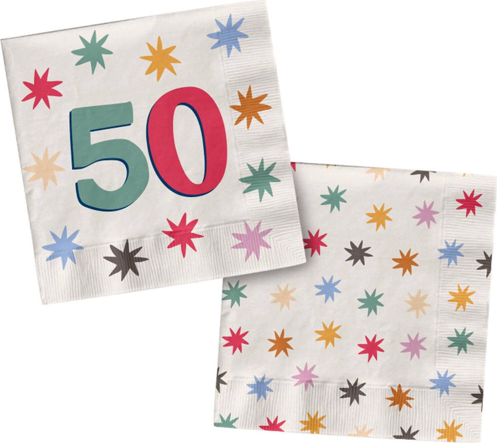 20 Servietten Happy Birthday Starbust 50