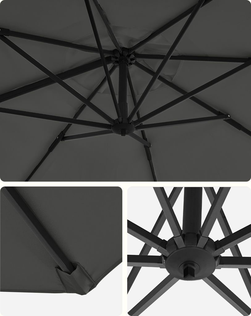 SONGMICS Sonnenschirm Ø 300 cm UPF 50+ mit Ständer Produktbild 7