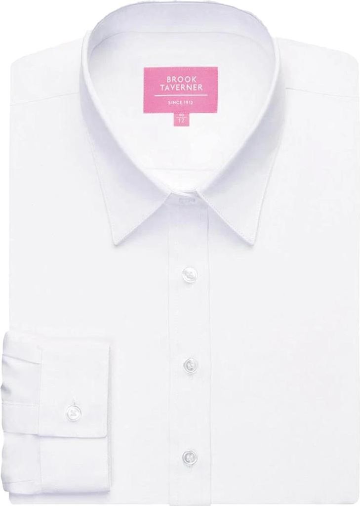 Brook Taverner - "Silvi" Bluse für Damen, Anliegend, Langärmlig PC7954 (42 DE) (Weiß)