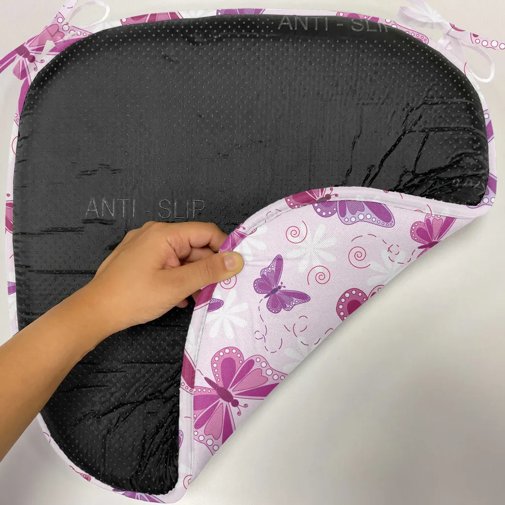 ABAKUHAUS Set 4 Cuscini Sedia 40x40 Viola con Farfalle Impermeabili - 2