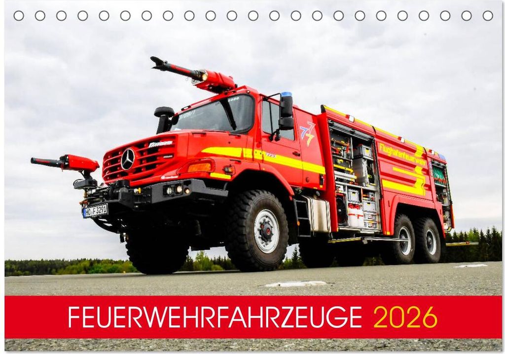 Feuerwehrfahrzeuge (Tischkalender 2026 DIN A5 quer), CALVENDO Monatskalender