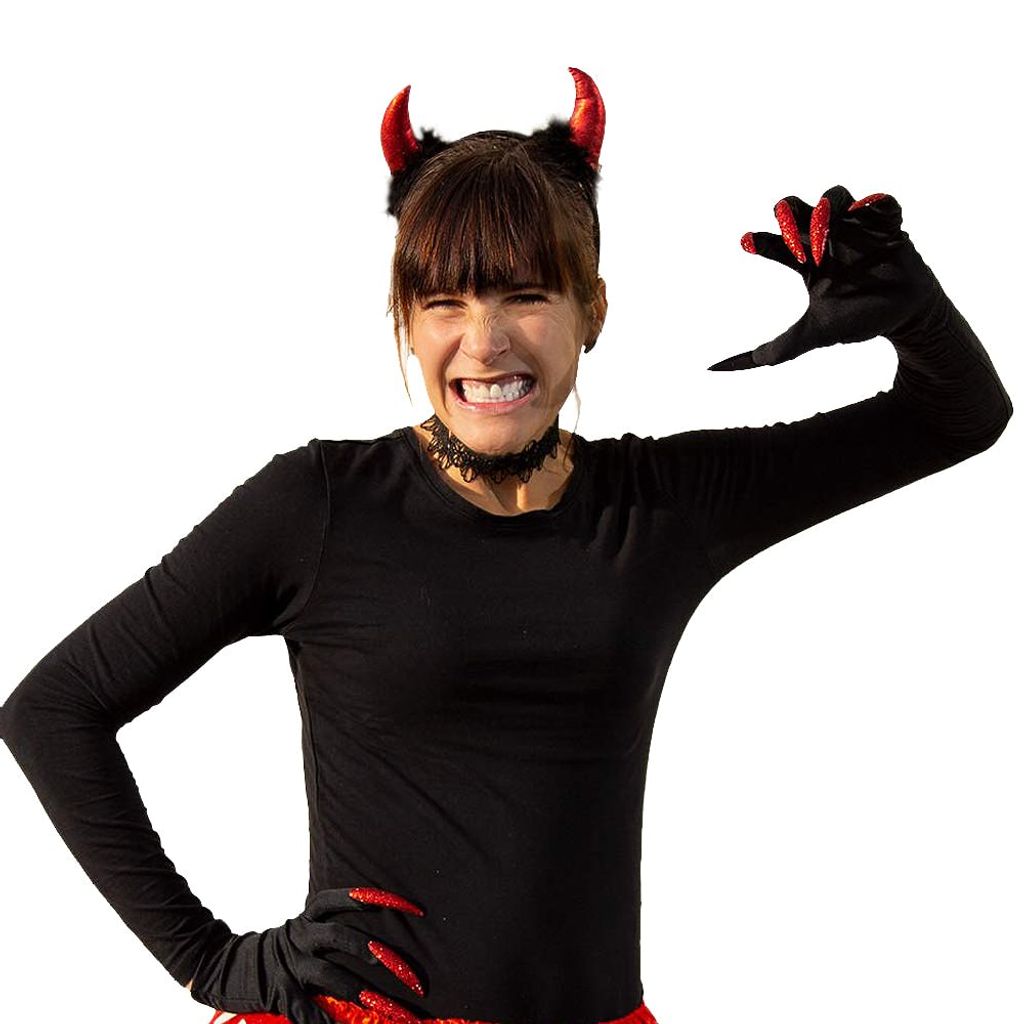 Paar Hörner Teufel Halloween Rot Kostüm Accessoires 