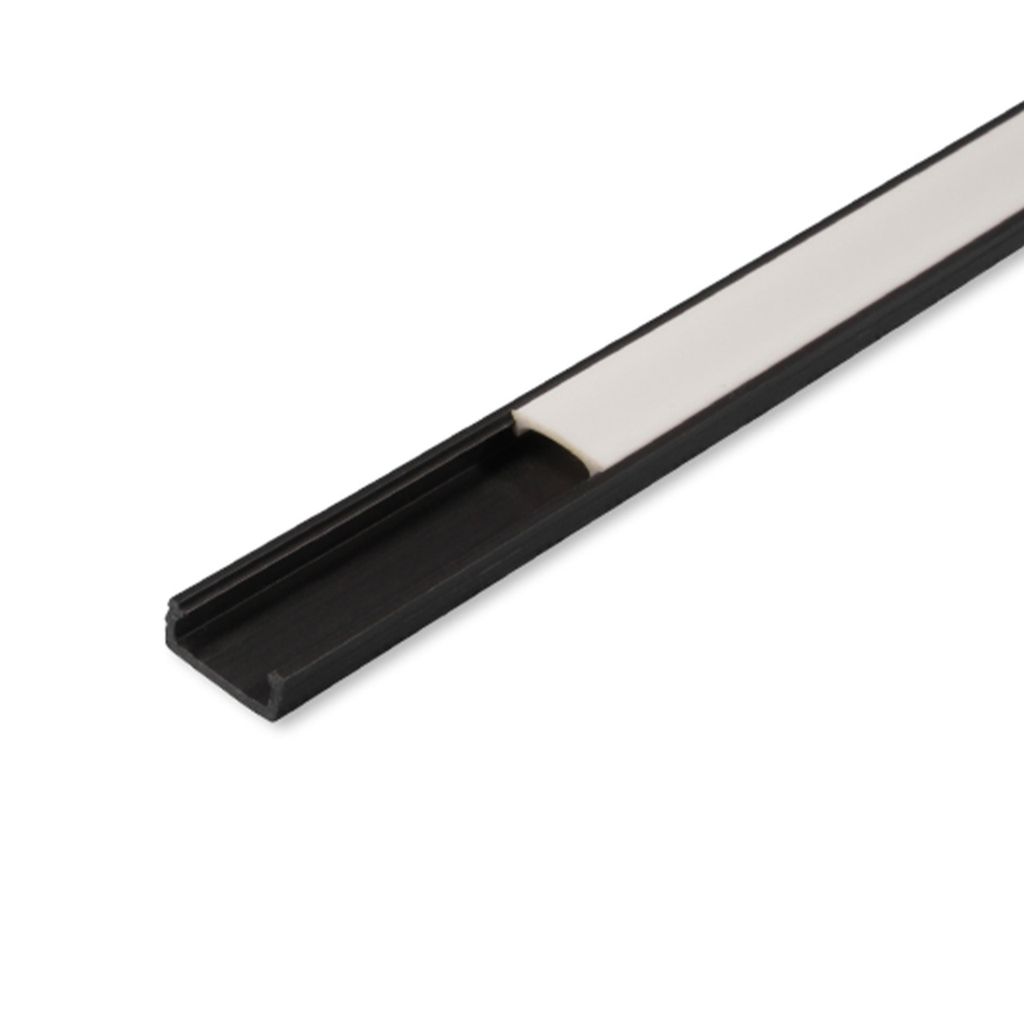 MasterLED LED Slim profil PVC 16x7mm černý 1m – plochý LED Obrázek produktu 
