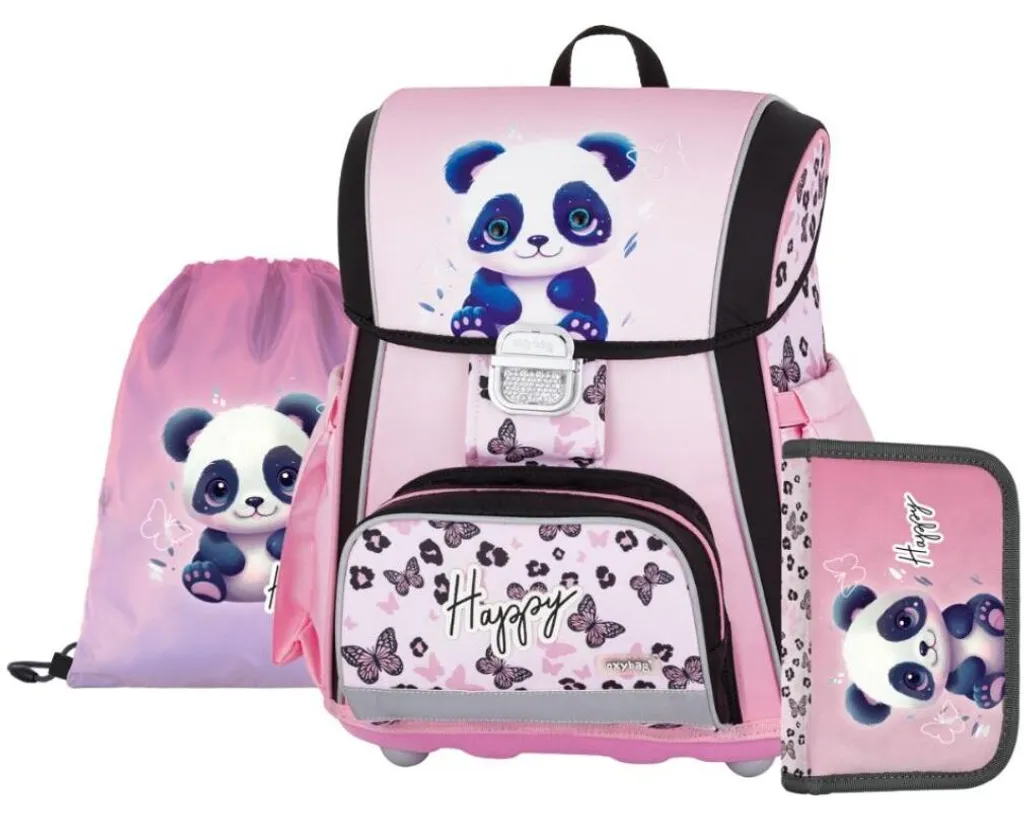 OXYBAG Set Scolaire Panda : Protégez le Dos de votre Enfant avec Style