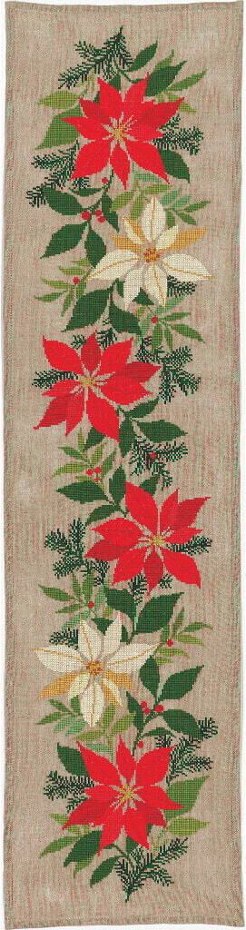 Eva Rosenstand Tischläufer Kreuzstich Set "Adventsstern", Zählmuster, 27x107cm