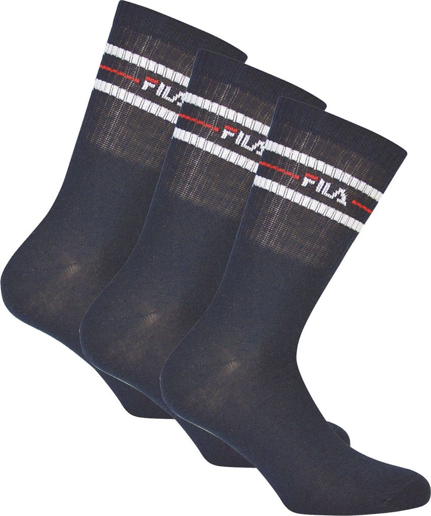 FILA Unisex Socken 3 Paar - Street, Sport, Lifestyle, Socks Set, Stripes, 35-46 Marine 39-42 (6-8 UK)