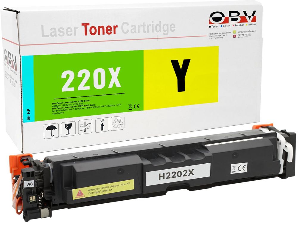 HP 220X kompatibler Toner Gelb - 4202dn 4202dw 4202dwe MFP Produktbild 