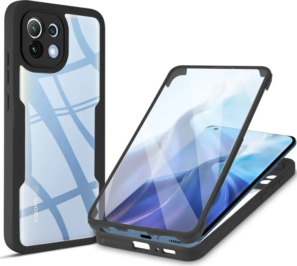 Cover Xiaomi Mi 11 360° Armor: Protezione Totale Nero per Sport e Outdoor